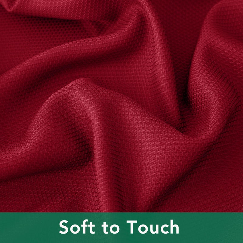 Biscaynebay Textured Fabric Christmas Rectangle Table Cloth 52x70 Inches, Red Water Resistant Spill Proof Tablecloths for Dining, Kitchen, Wedding and Parties, Machine Washable - Image 5
